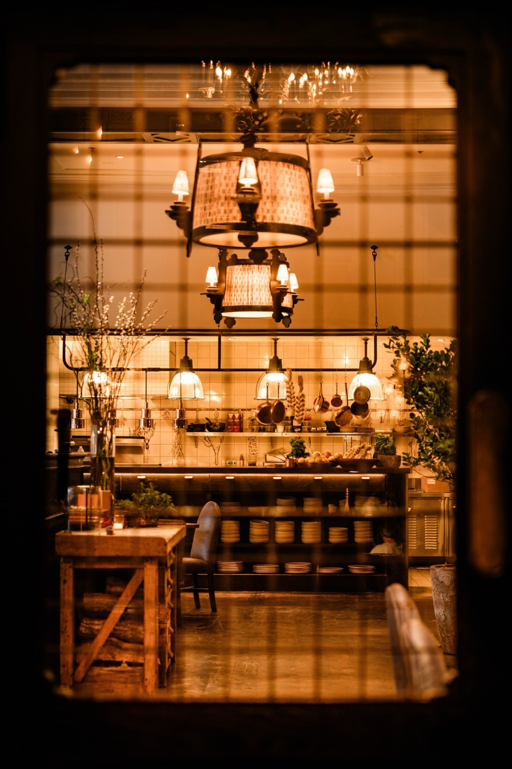 The open kitchen at night