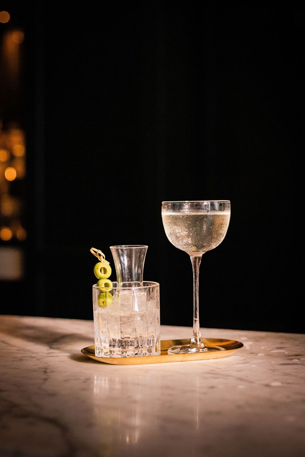 Martini service at the bar