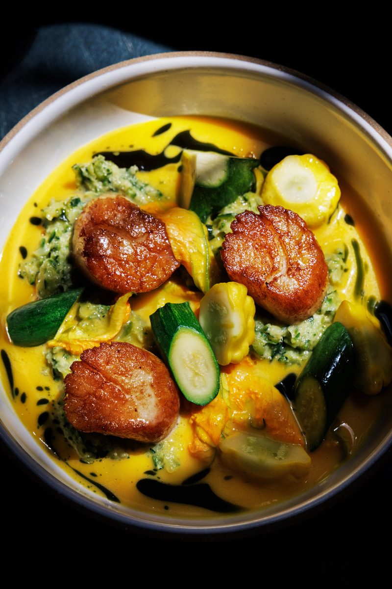 Seared scallops